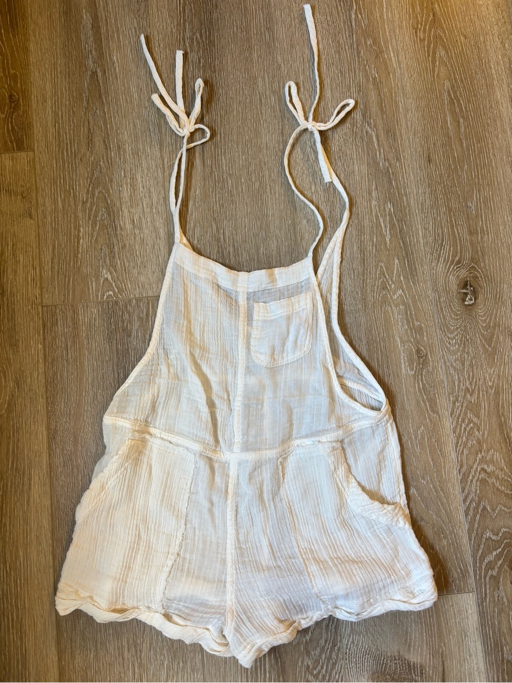 Abercrombie & Fitch Ivory Linen Romper Coverup
